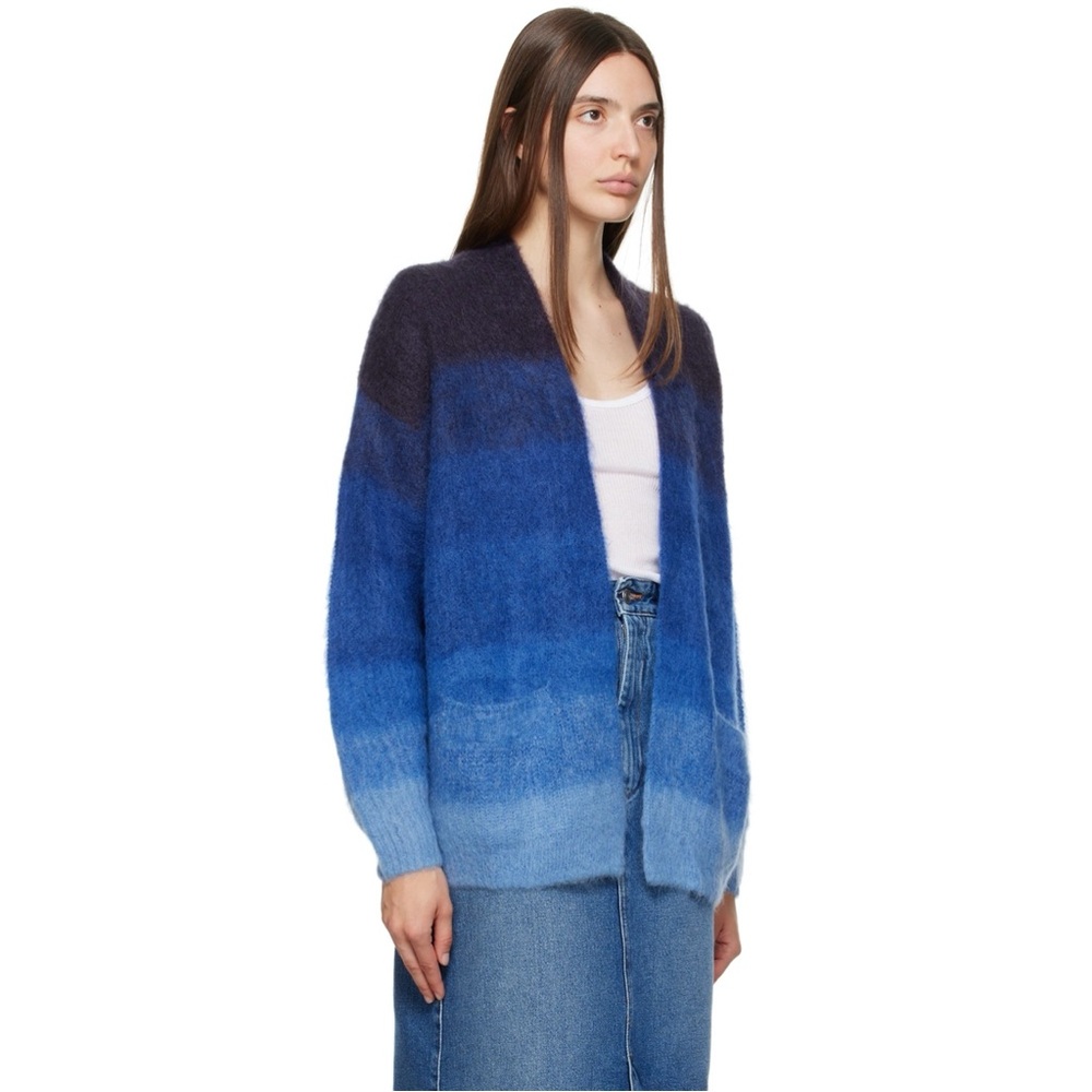 Isabel Marant Etoile Dana Cardigan In Navy Size 2 - Picture 2 of 11